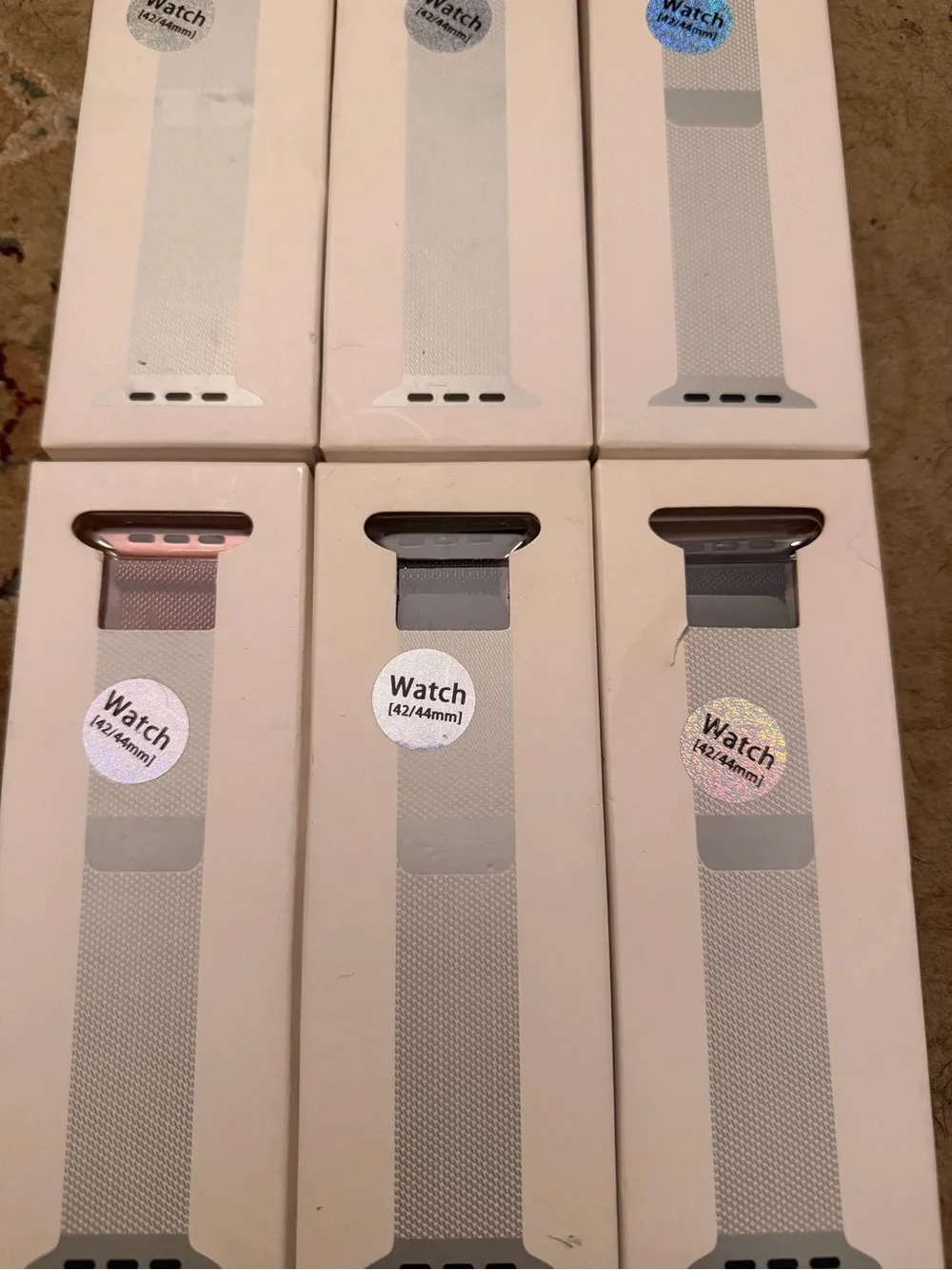 Apple Watch Mesh Band, Set Of 6, 42/44/46mm, Black, Rose Gold, New & Used